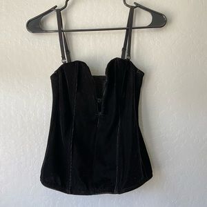 Black Velvet Corset with Plunge Neckline